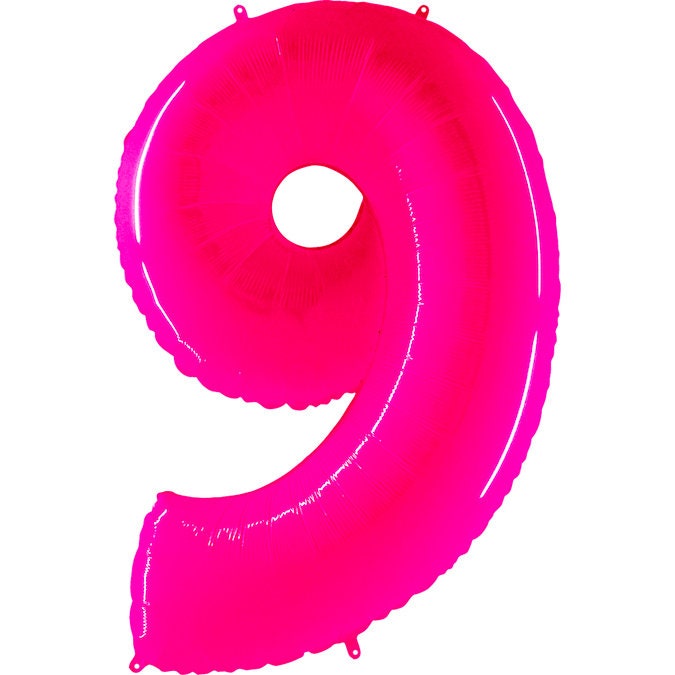 Neon Pink NUMBER Balloon | Neon Pink Giant Number Balloon | Fluorescent PINK Foil Balloons | 40" Balloons | BARBIE Hot Pink Birthday Balloon