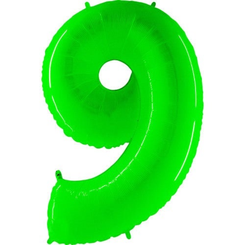 Neon Green NUMBER Balloon | Neon Lime Green Giant Number Balloon | Fluorescent Green Foil Balloon | 40" Balloons Jumbo Neon Birthday Balloon