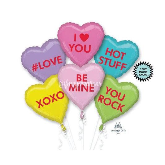 Candy Heart Balloons | Heart Balloons | Candy Balloons | Valentine Balloon Bouquet | Valentines Day Balloons | Valentines Day Balloon