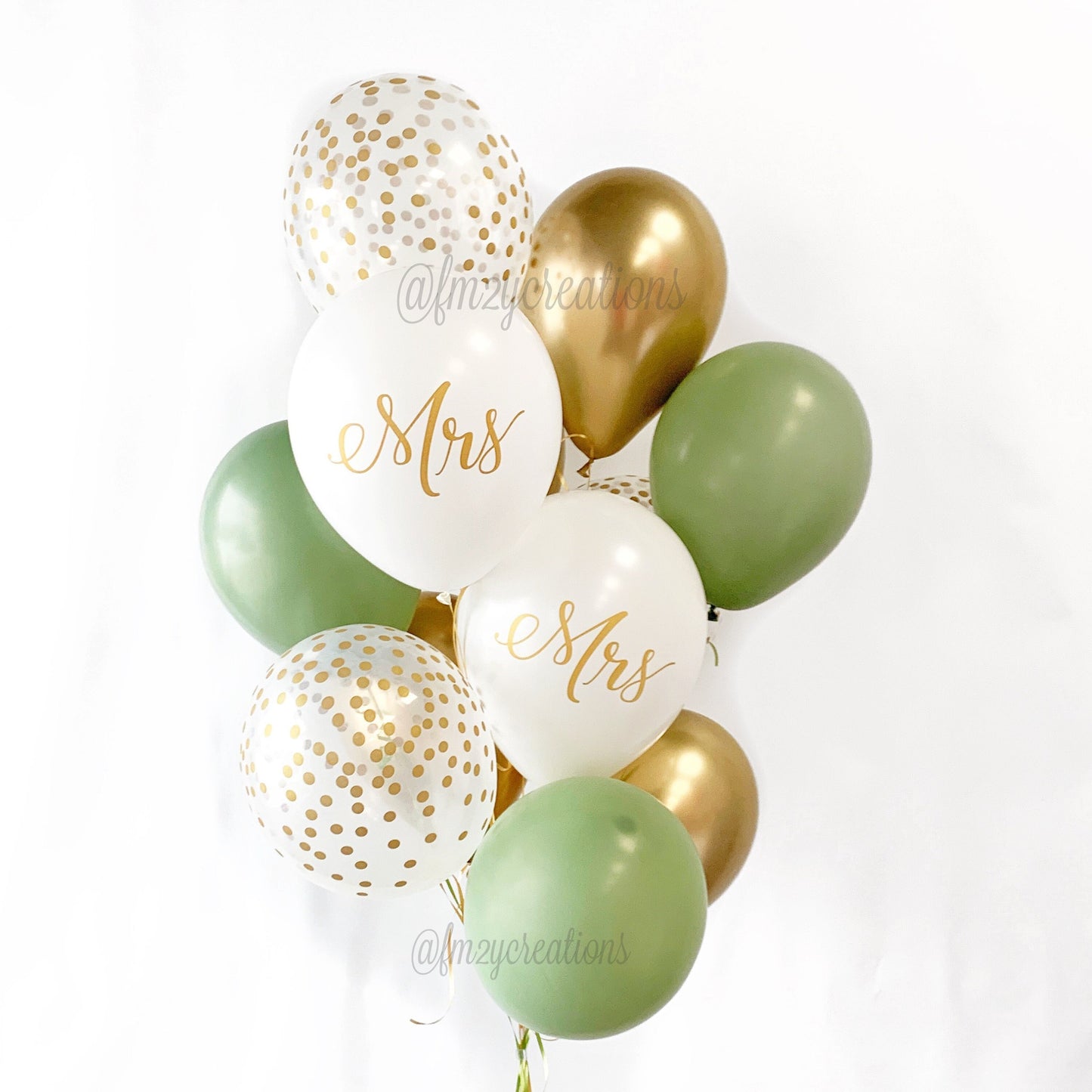 Mr. and Mrs. Eucalyptus  Balloon Bouquet Set